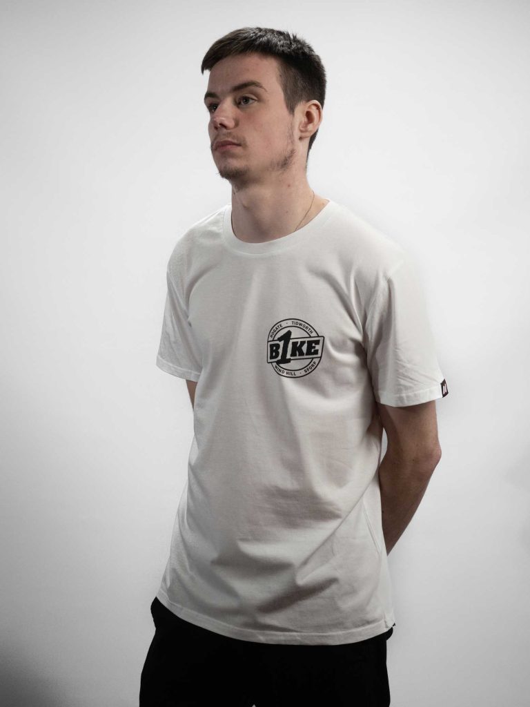 B1ke short sleeve adult t-shirt white front